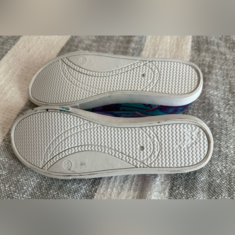 Hand Painted Women SZ 6 Art to Wear Colorful Lace Up Sneakers One of a Kind New - Picture 10 of 10